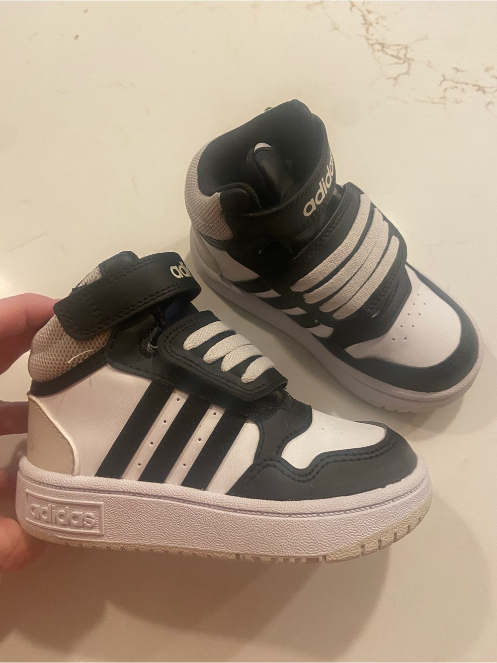 Adidas Black High Top Sneakers Velcro